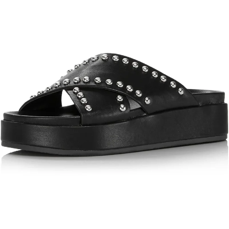 Aqua Womens Krisa Faux Leather Criss-Cross Front Footbed Sandals Loose - Fit Slipper Style Aqua Womens Krisa Faux Leather Criss-Cross Front Footbed Sandals Loose - Fit Slipper Style