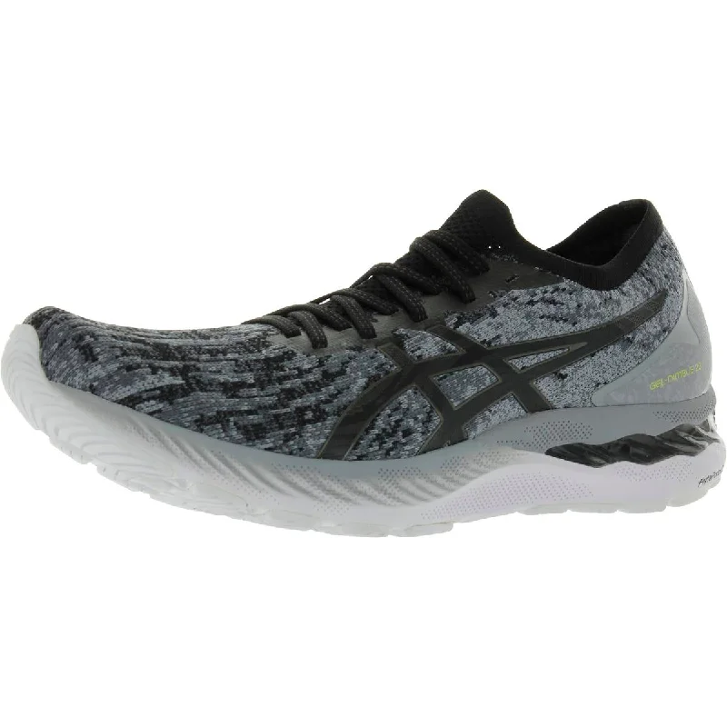 Asics Mens Gel Nimbus 23 Knit Fitness Workout Running Shoes Neon - Accent Sneaker Look Asics Mens Gel Nimbus 23 Knit Fitness Workout Running Shoes Neon - Accent Sneaker Look