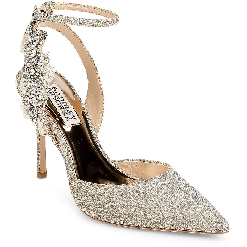 Badgley Mischka Womens Blanca Satin Embellished Pumps Skateboarding Sneaker Style  