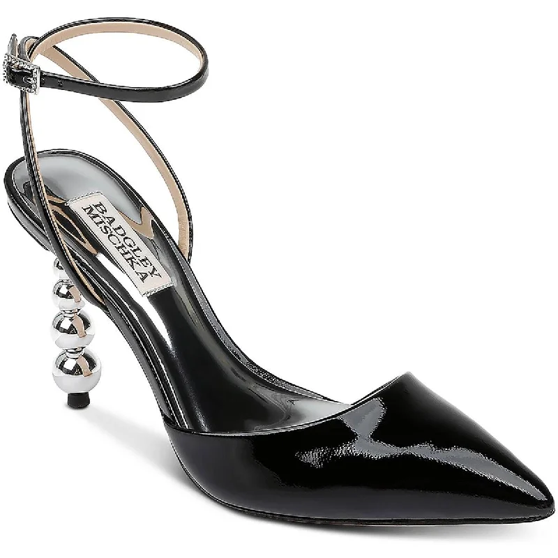 Badgley Mischka Womens Indie II Rhinestone Ankle Strap Pumps Striped Shoe Style  