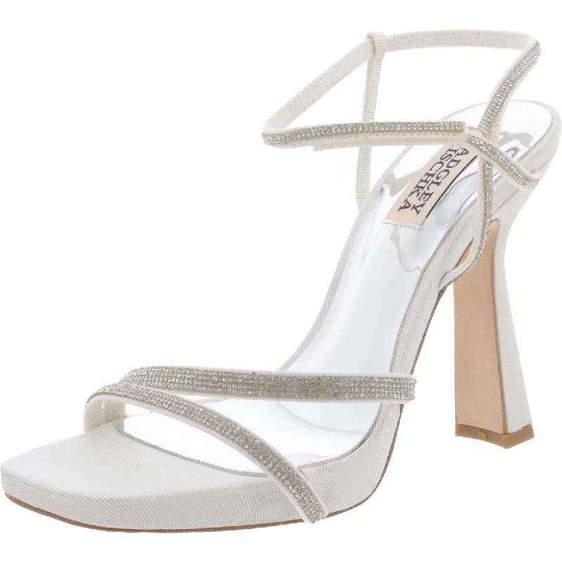 Badgley Mischka Womens Open Toe Ankle Strap Heels Brogue Oxford Aesthetic 