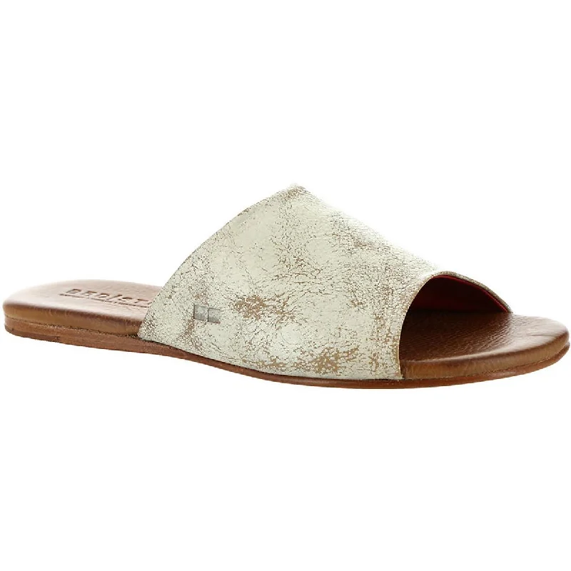 Bed Stu Womens GIA Leather Slip On Slide Sandals Zip - Up Boot Style  