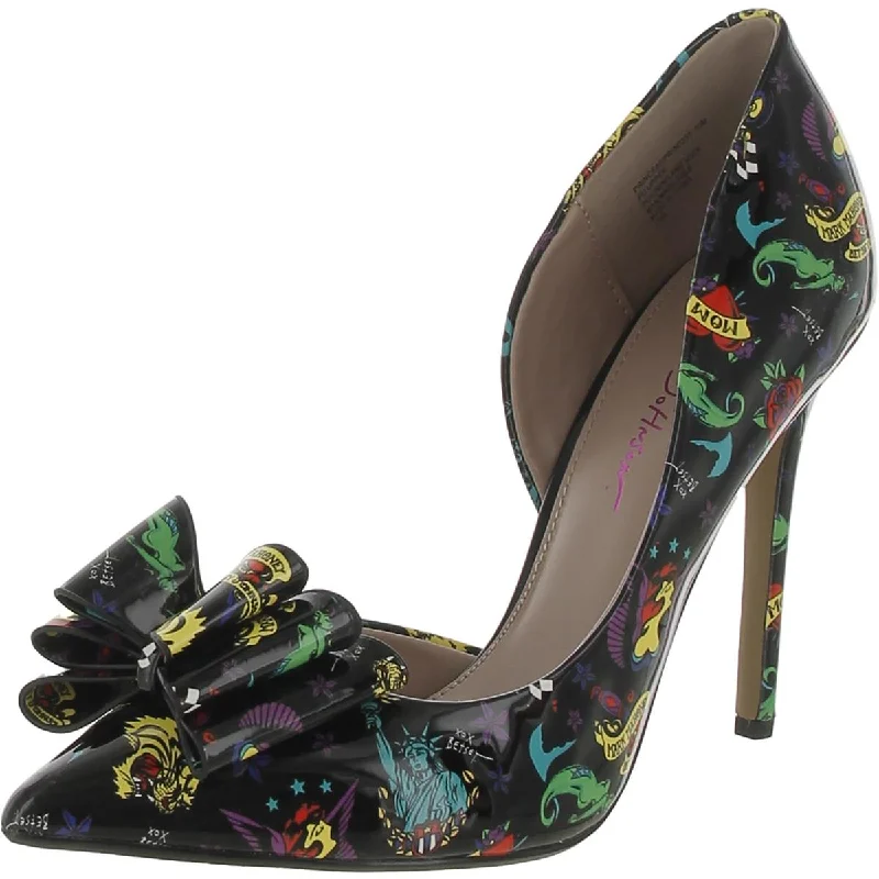 Betsey Johnson Womens Prince80 Patent Bow D'Orsay Heels Skateboarding Sneaker Style  