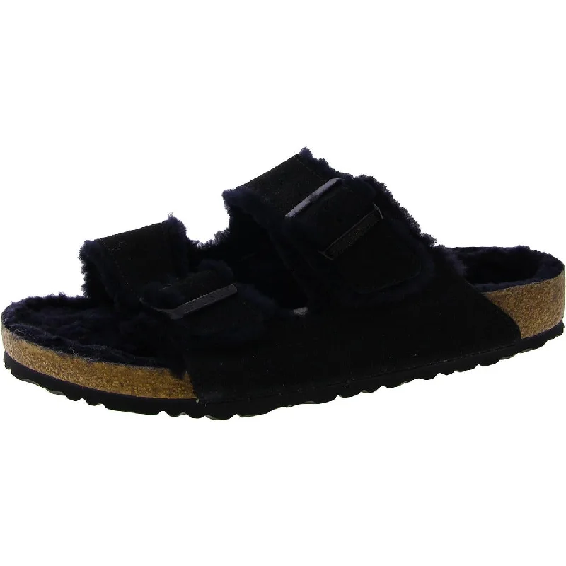 Birkenstock Womens Arizona Shearling Suede Slip On Slide Sandals Monochromatic Shoe Look Birkenstock Womens Arizona Shearling Suede Slip On Slide Sandals Monochromatic Shoe Look