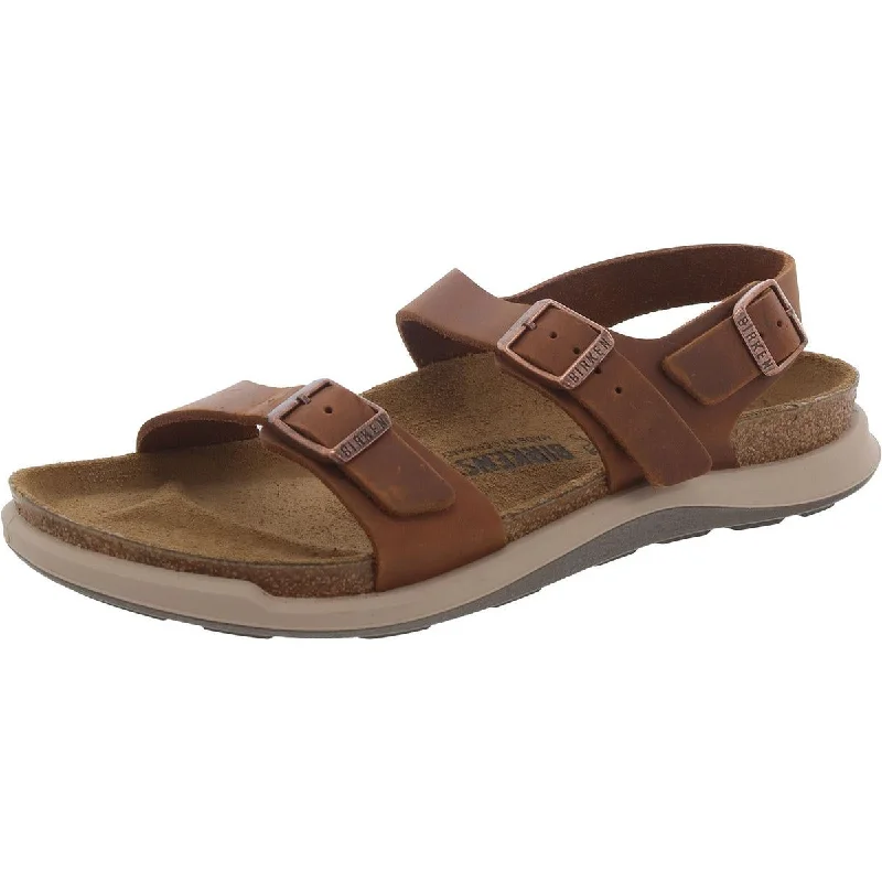 Birkenstock Womens Leather Round toe Flatform Sandals Upcycled Shoe Look  