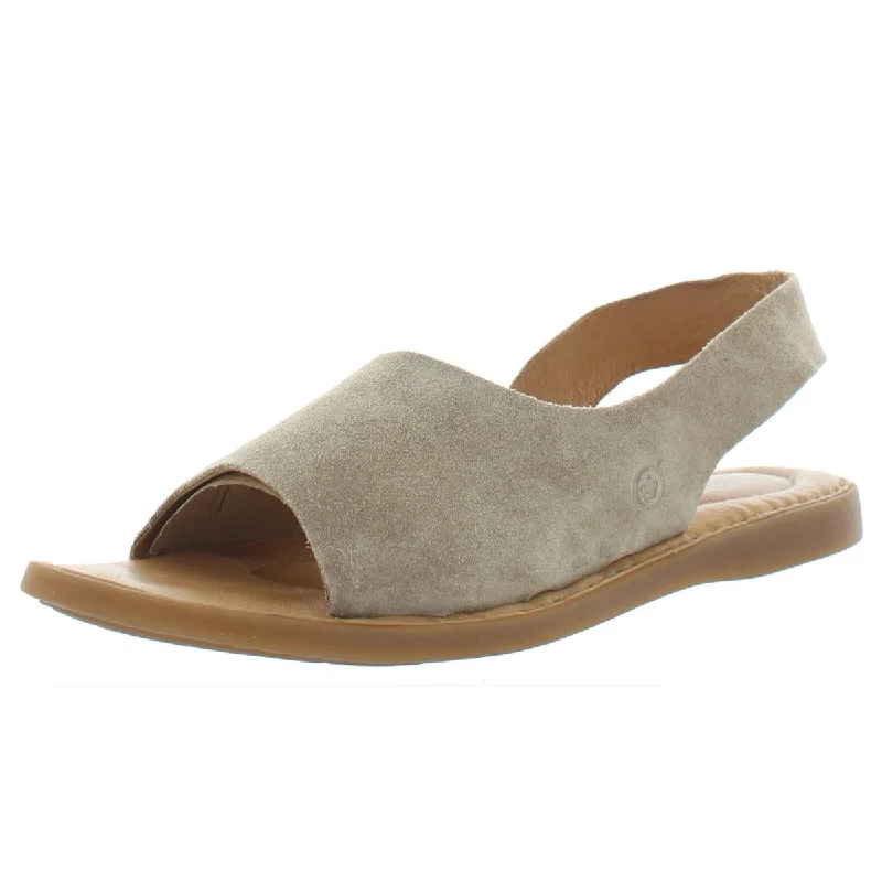 Born Womens Inlet Suede Slip On Slingback Sandals Monochromatic Shoe Look  