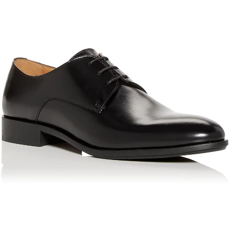 Boss Mens Eastside Leather Lace-Up Derby Shoes Performance Running Sneaker Look  