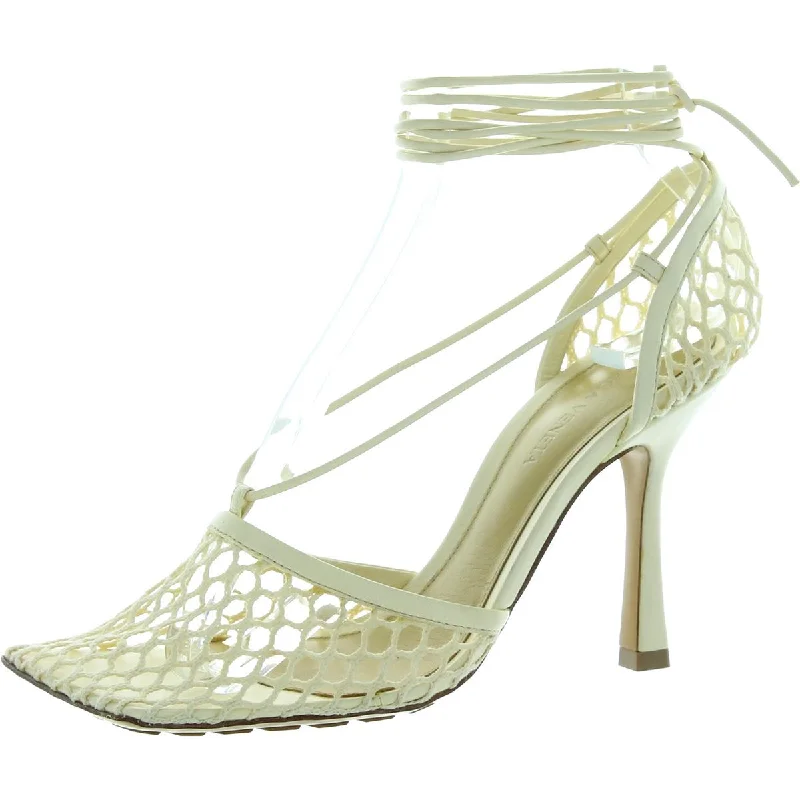 Bottega Veneta Womens Leather Mesh Pumps Elastic - Sided Chelsea Look  