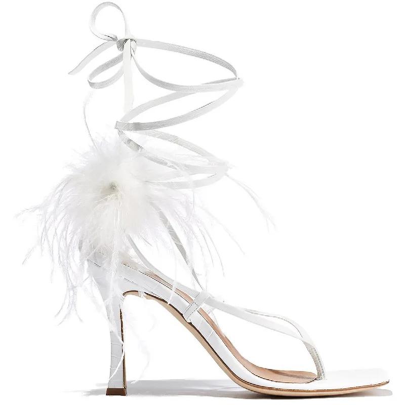 Brother Vellies Womens Paloma Leather Feathered Pumps Glow - in - the - Dark Shoe Design  
