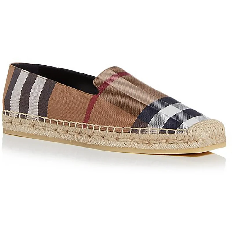 Burberry Womens Cotton Flat Espadrilles Ivy League Loafer Look 