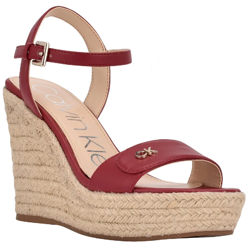 Calvin Klein Womens Hamal Faux Leather Strappy Espadrille Heels Paisley Print Shoe Design Calvin Klein Womens Hamal Faux Leather Strappy Espadrille Heels Paisley Print Shoe Design
