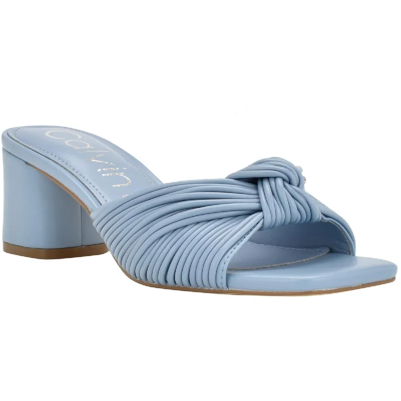 Calvin Klein Womens KCBEANCA Patent Cushioned Footbed Pumps Metallic Trim Shoe Design  