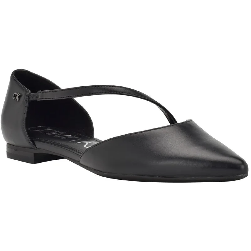 Calvin Klein Womens Sannie Faux Leather Ballet Flats Ivy League - Inspired Derby Look 