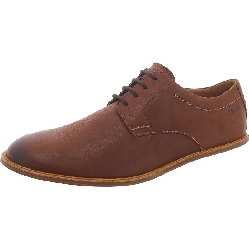 Clarks Mens Atticus Ltlace Leather Lace-Up Oxfords Buckle -