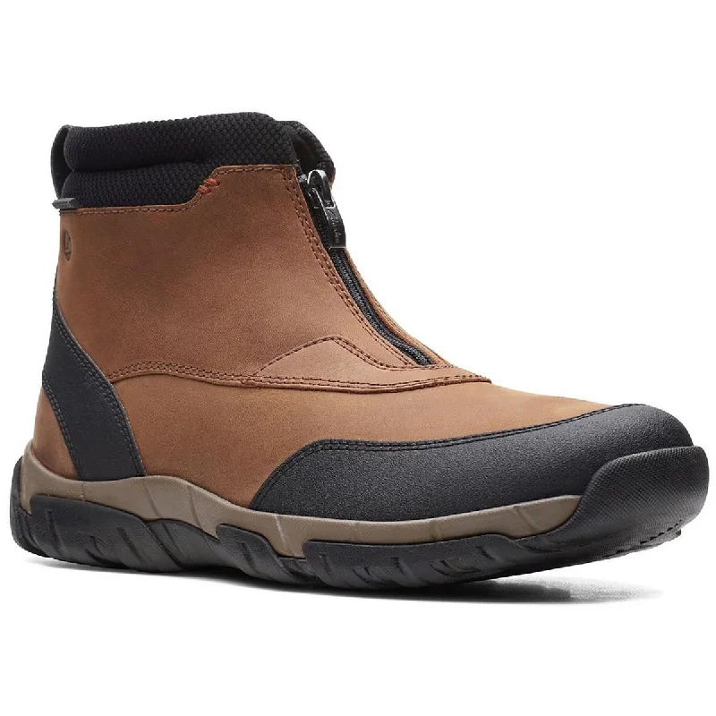 Clarks Mens Groove Zip ll Leather Ankle Hiking Boots Artisan - Crafted Loafer Style  