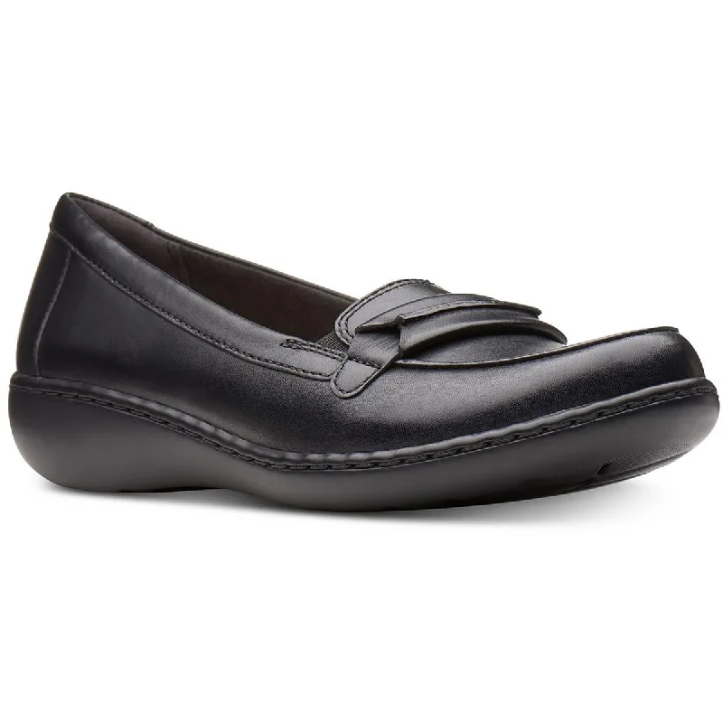 Clarks Womens Ashland Lily Leather Slip On Loafers Elastic - Sided Chelsea Look  