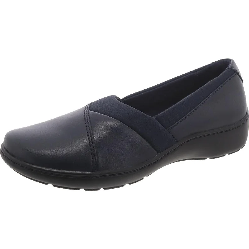Clarks Womens Cora Charm Leather Slip On Loafers Monochromatic Shoe Look  