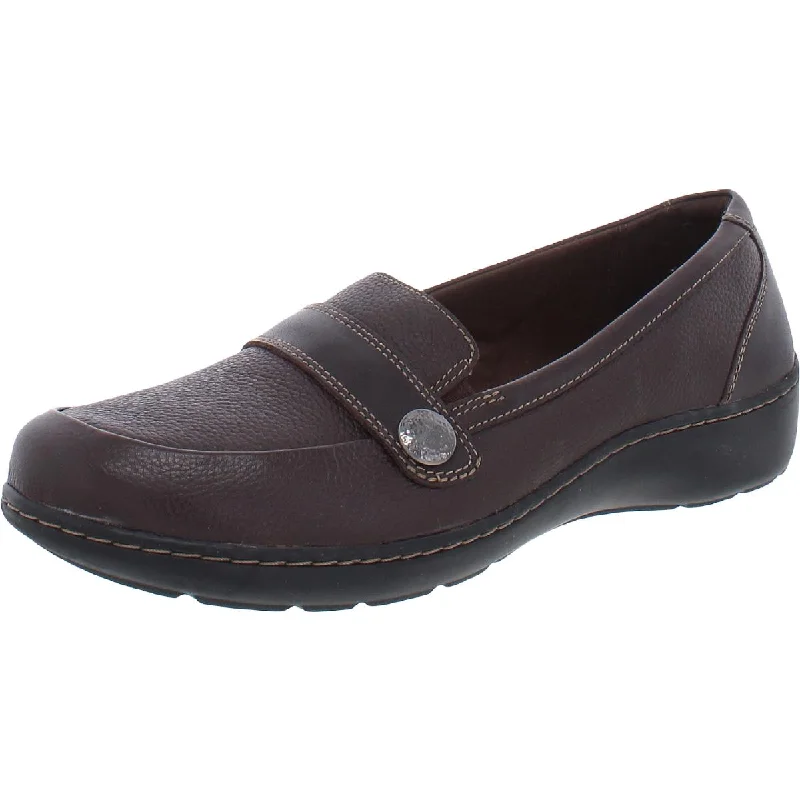 Clarks Womens Cora Daisy Leather Slip On Loafers Desert Boot Utility Style  