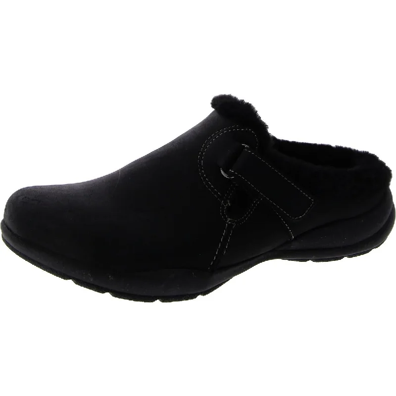 Clarks Womens Fur Lined Flat Mules Brogue Oxford Aesthetic 