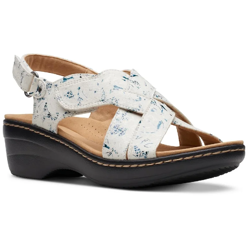 Clarks Womens Merliah Echo Open Toe Dressy Heels Patchwork Shoe Aesthetic  