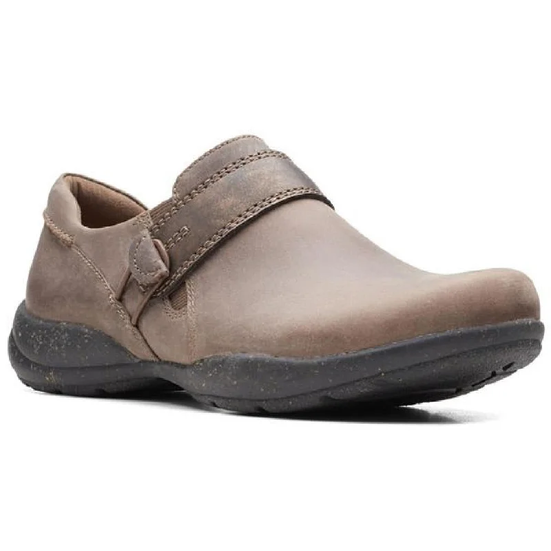 Clarks Womens Roseville Dot Leather Cushioned Footbed Slip-On Shoes Single - Buckle Monk Look Clarks Womens Roseville Dot Leather Cushioned Footbed Slip-On Shoes Single - Buckle Monk Look