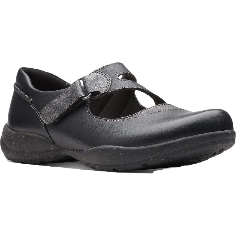 Clarks Womens Roseville Jane Leather Slip On Mary Janes Hemp - Material Shoe Style  