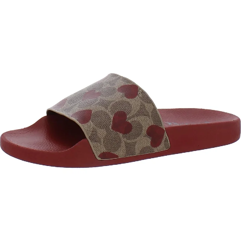 Coach Womens Udele Valentines Printed Embossed Slide Sandals Lightweight Tennis Sneaker Look Coach Womens Udele Valentines Printed Embossed Slide Sandals Lightweight Tennis Sneaker Look