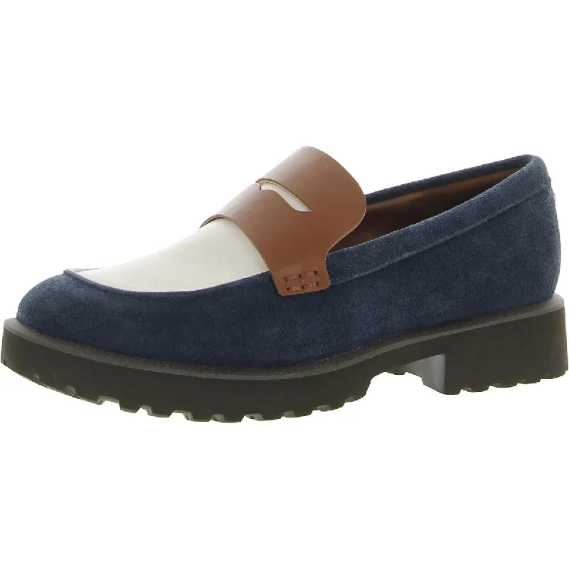 Cole Haan Womens Geneva Suede Slip-On Loafers Upcycled Shoe Look  