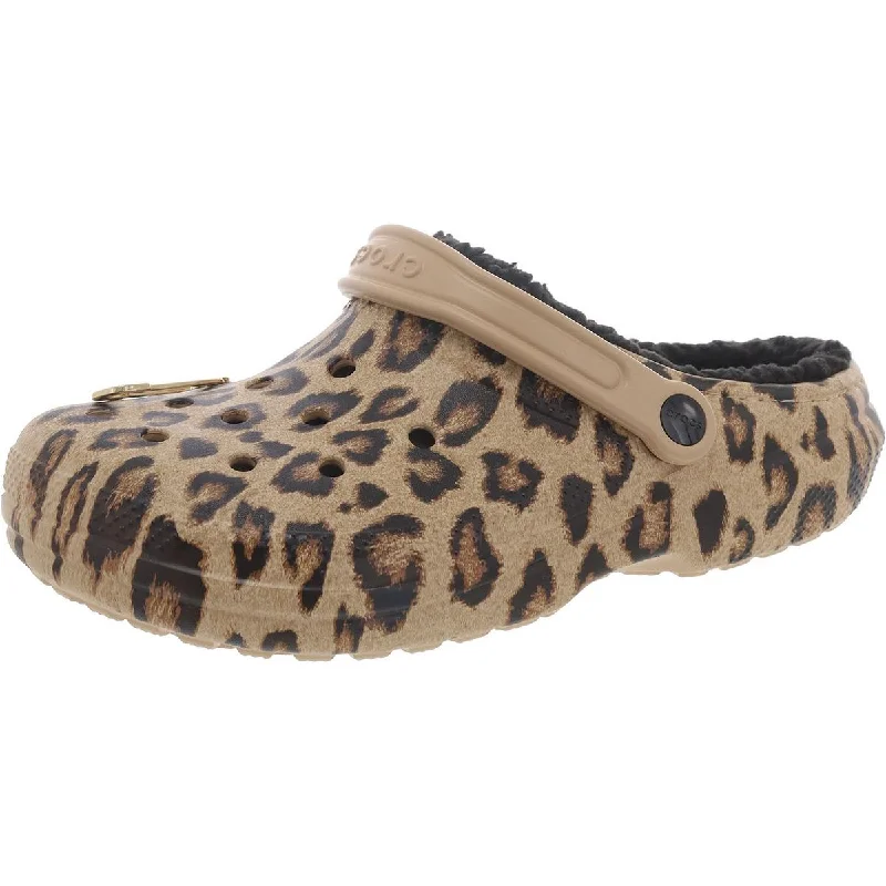 Crocs Womens Classic Lined Clueless Faux Fur Lined Animal Print Clogs Tailored Oxford Style Crocs Womens Classic Lined Clueless Faux Fur Lined Animal Print Clogs Tailored Oxford Style