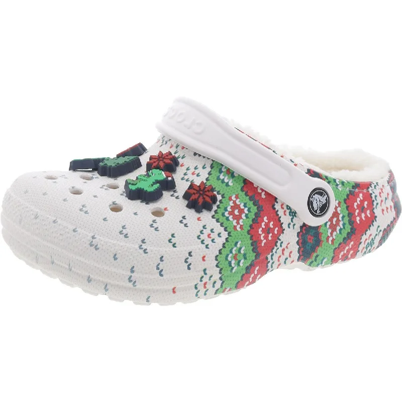 Crocs Womens Classic Lined Holiday Charm Faux Fur Lined Slip On Clogs Hemp - Material Shoe Style Crocs Womens Classic Lined Holiday Charm Faux Fur Lined Slip On Clogs Hemp - Material Shoe Style