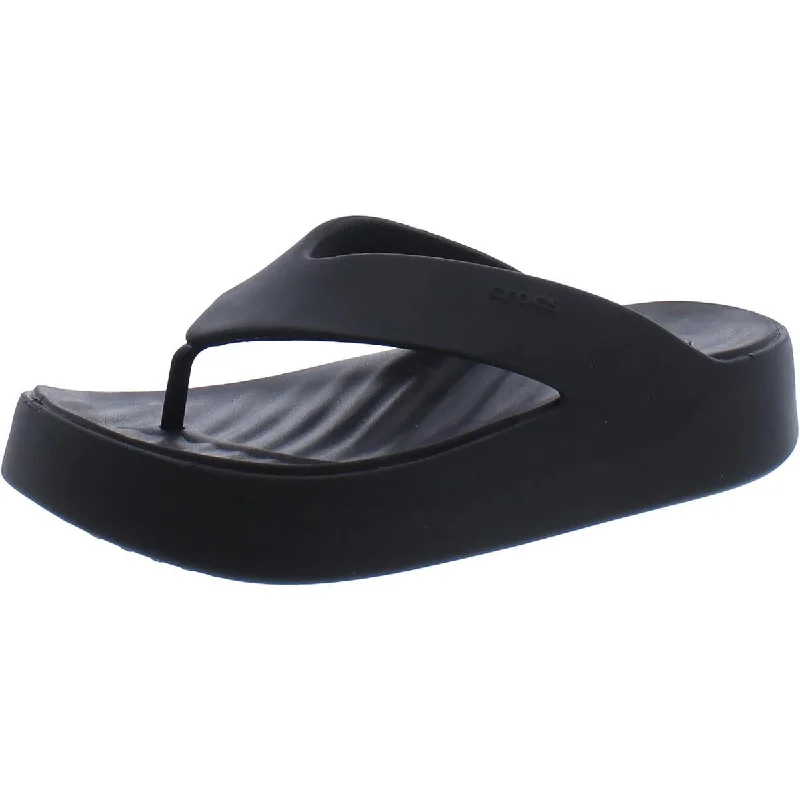 Crocs Womens Cushioned Footbed  Platform Sandals Memory - Foam Slipper Look  