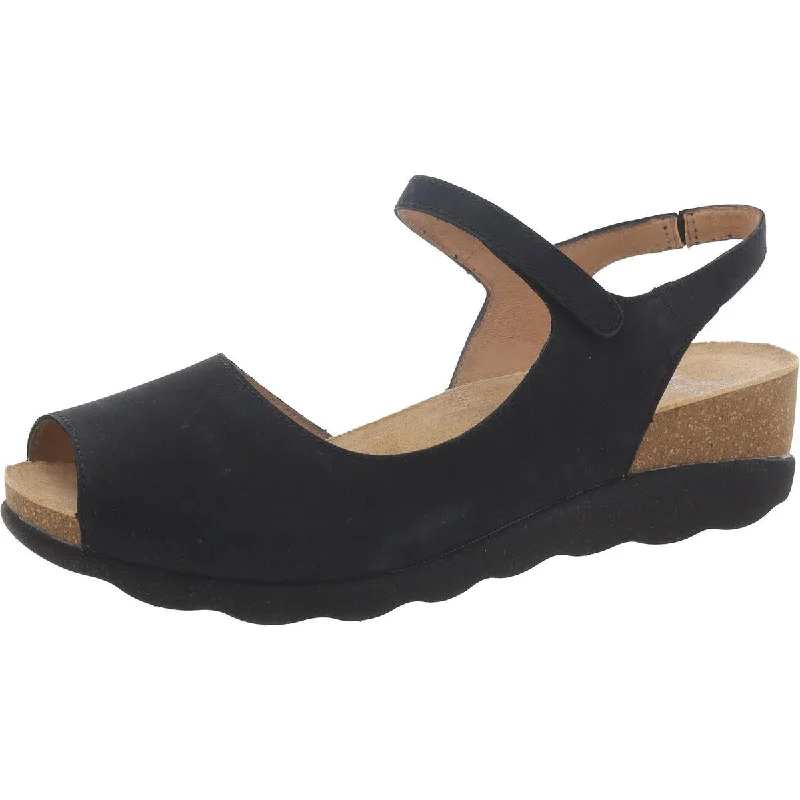 Dansko Womens Marcy Milled Leather Peep Toe Wedge Sandals Slide Sandal Beach Style Dansko Womens Marcy Milled Leather Peep Toe Wedge Sandals Slide Sandal Beach Style