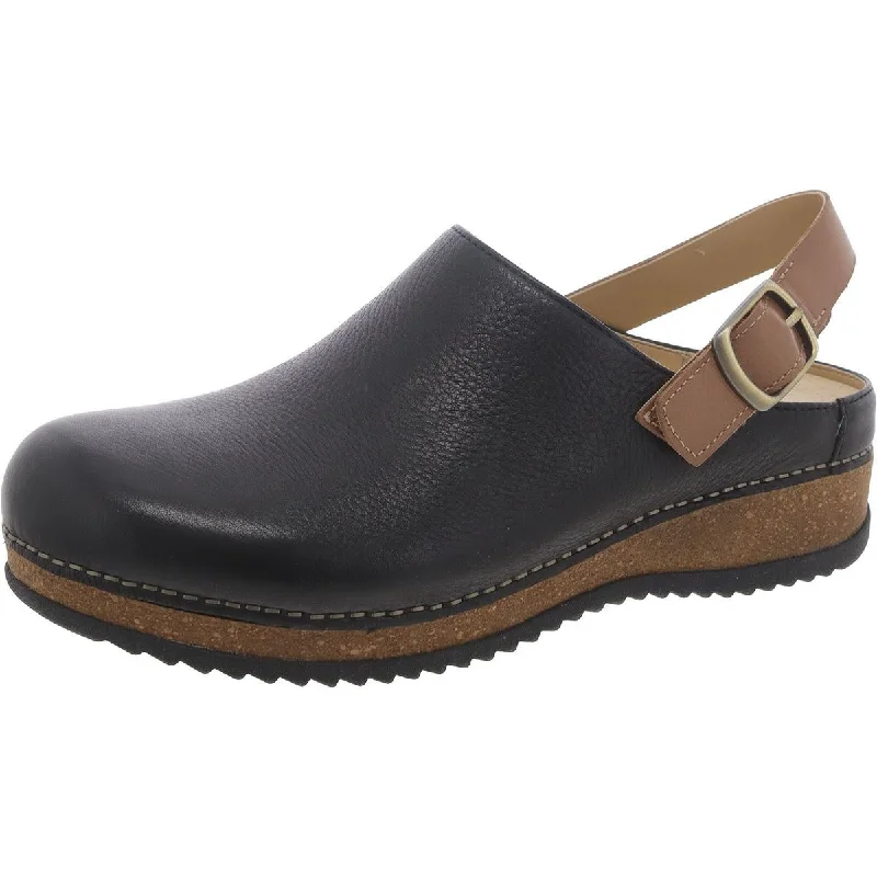 Dansko Womens Merrin Leather Wedge Clogs Dressy Chelsea Boot Style 