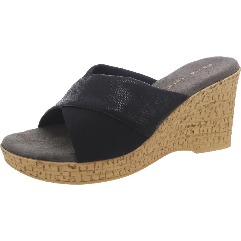 David Tate Womens Perfect Wedge Open Toe Wedge Heels Mod Oxford Design  