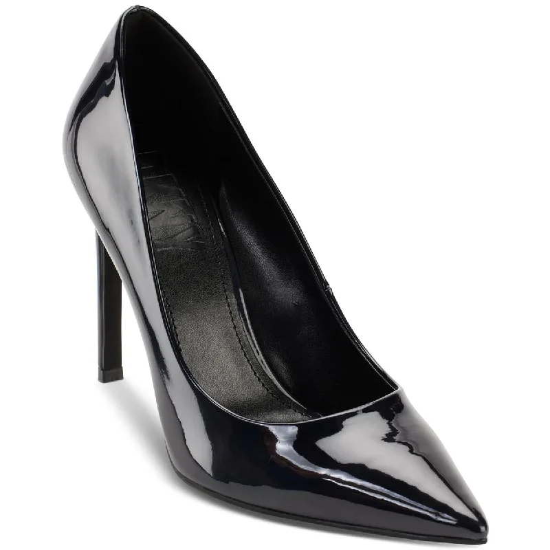 DKNY Womens Mabi Patent Pointed Toe Pumps Upcycled Shoe Look  