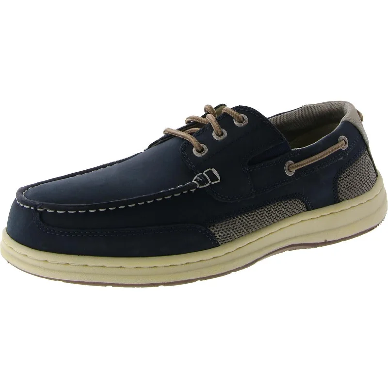 Dockers Mens Faux Leather Lace Up Boat Shoes Two - Tone Shoe Design  