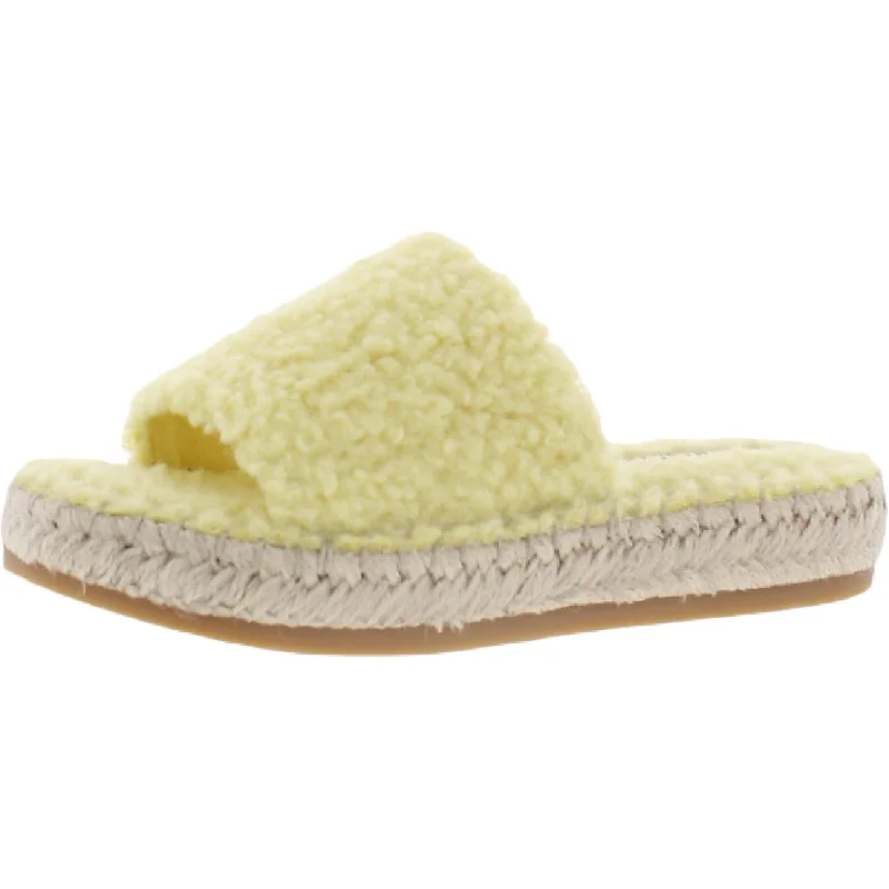 Dolce Vita Womens Karlee Faux Fur Slip On Slide Sandals Beaded Moccasin Design 