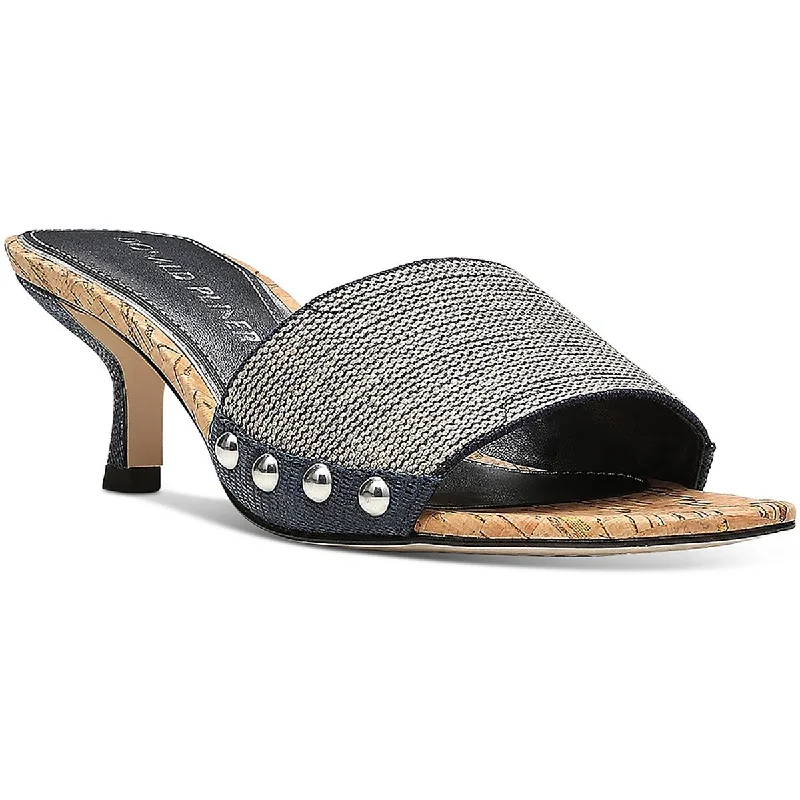 Donald J. Pliner Womens Colete 82 Slip On Open Toe Heels Edwardian Shoe Look  