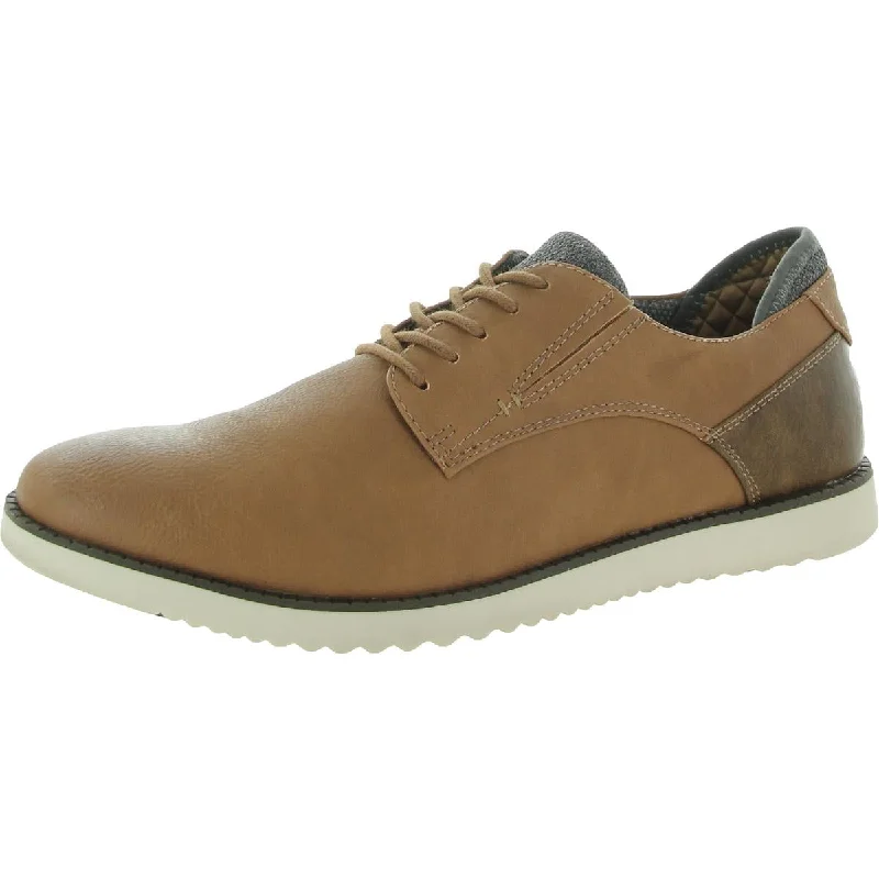 Dr. Scholl's Shoes Mens Sync 2 Faux Leather Lace Up Oxfords Upcycled Shoe Look  