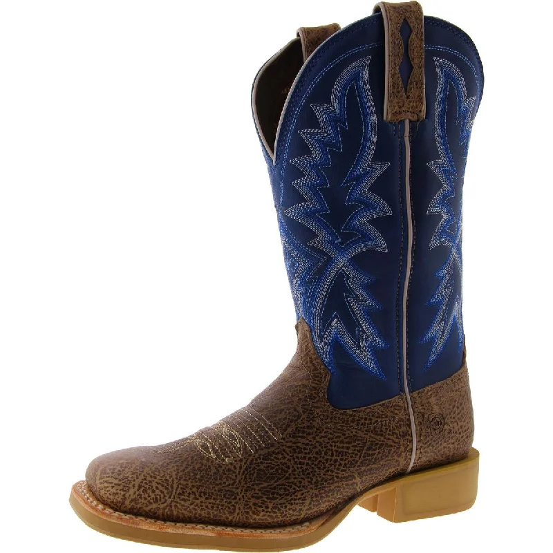 Durango Mens Cowboy Pattern Cowboy, Western Boots Checkered Shoe Pattern Look  