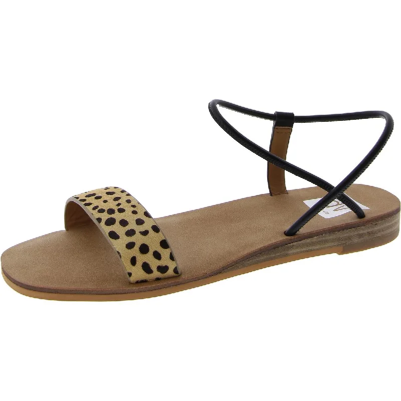 DV By Dolce Vita Womens Calf Hair Ankle Strap Slingback Sandals Strap - Up Sandal Resort Style  