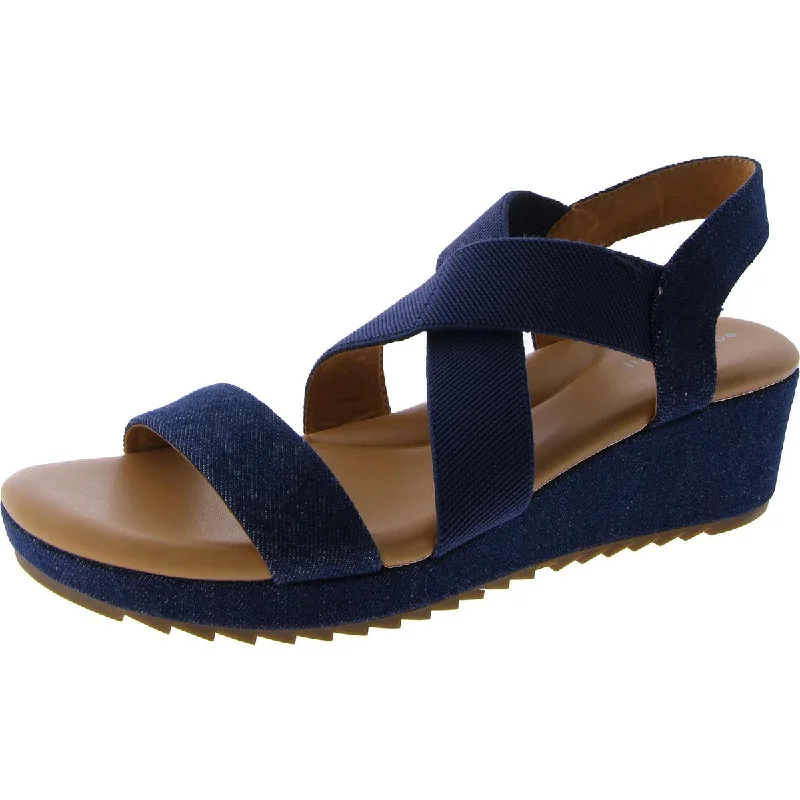 Easy Spirit Womens Lucille 7 Open Toe Ankle Strap Wedge Sandals Glow - in - the - Dark Shoe Design  