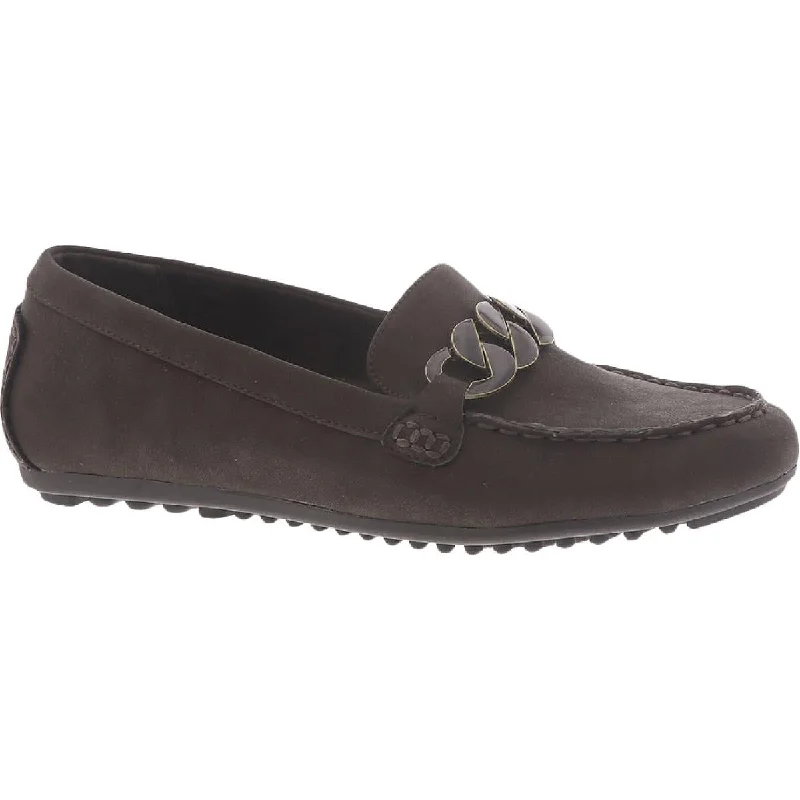 Easy Street Womens Darice Faux Leather Slip On Loafers Two - Tone Shoe Design  