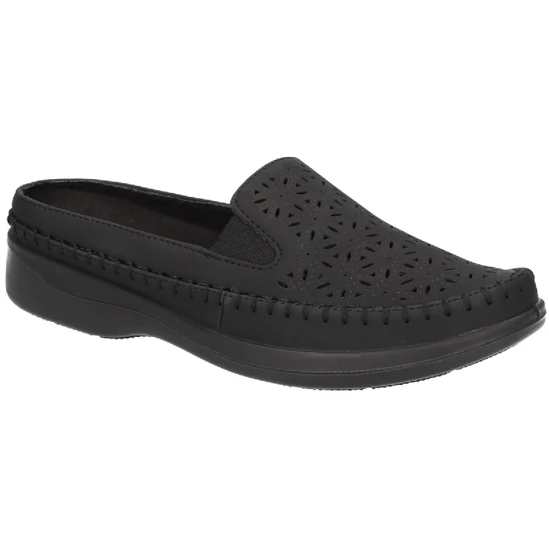 Easy Street Womens Kita  Faux Leather Slip On Mules Comfortable Derby Style  