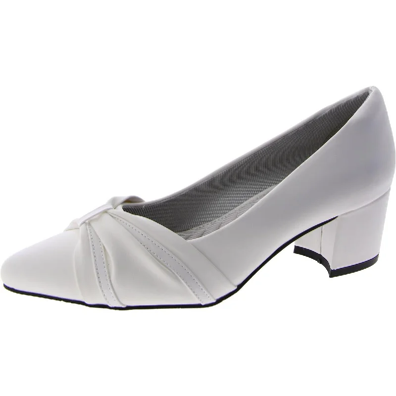 Easy Street Womens Millie Patent Slip On Pumps Checkered Shoe Pattern Look  