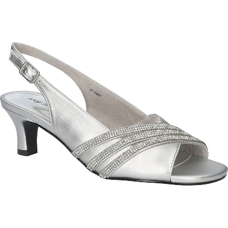 Easy Street Womens TETON Round toe Kitten heel Heels Elastic - Sided Chelsea Look  