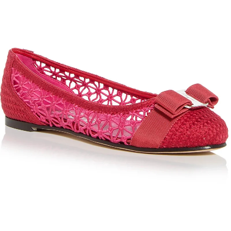 Ferragamo Womens Slip On Heel Ballet Flats Mod Oxford Design  