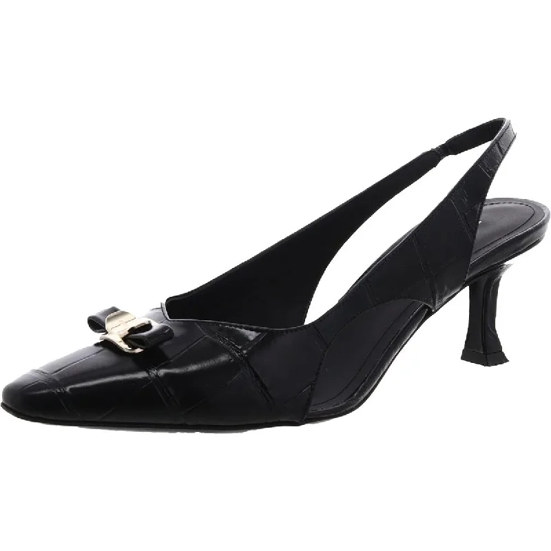 Ferragamo Womens Zarula 55 Faux Leather Embellished Slingback Heels Quilted Shoe Design Ferragamo Womens Zarula 55 Faux Leather Embellished Slingback Heels Quilted Shoe Design
