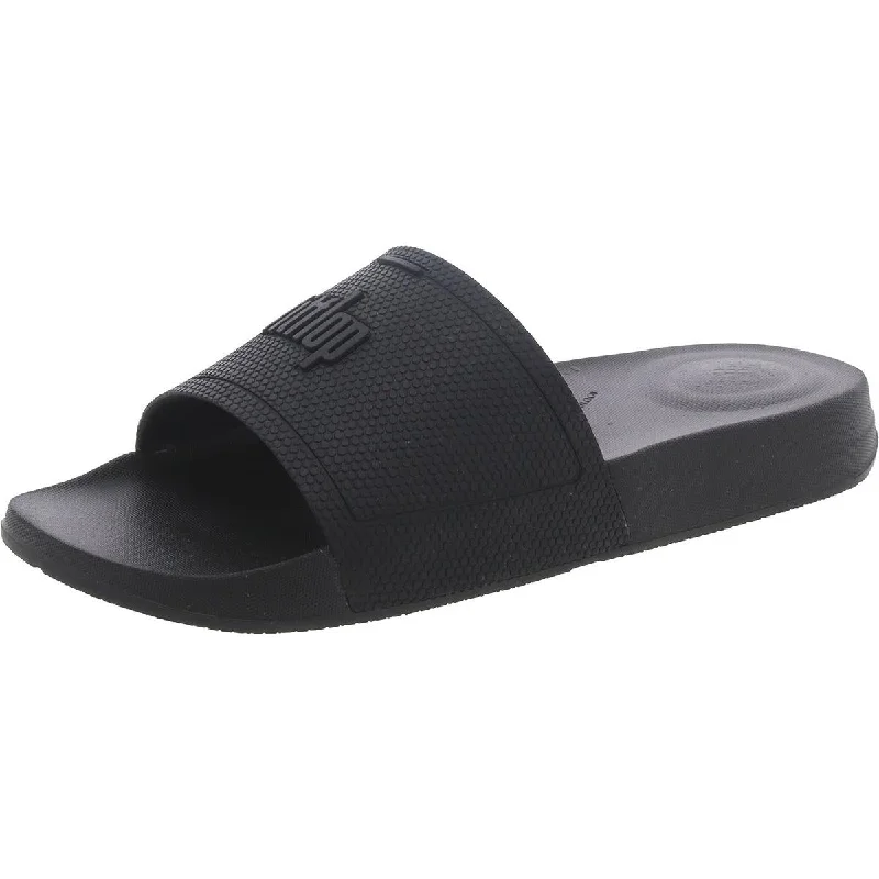 Fitflop Womens Open Toe Slip On Pool Slides Ankle - High Military Boot Style  