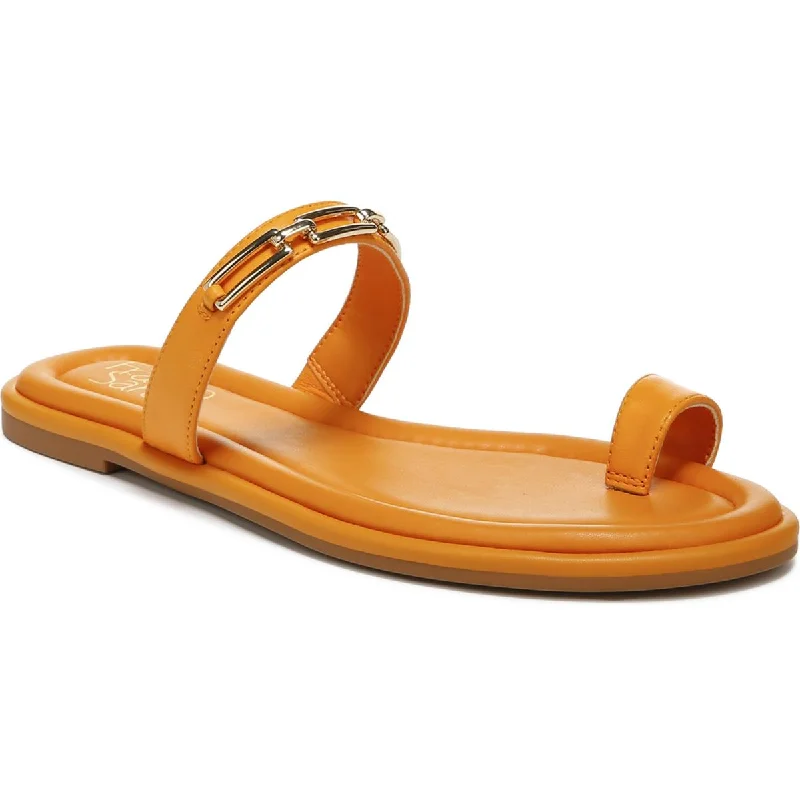 Franco Sarto Womens Jade Toe Loop Slip On Pool Slides Two - Tone Shoe Design  